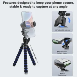 11 inch Tripod with RoadVise® Phone Holder Mount for Video