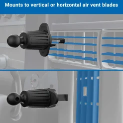 Adjustable Car Vent Mount with 17mm Ball