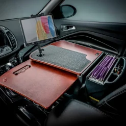 AutoExec GripMaster Car Desk with LockVise™ Locking Tablet Holder and Multi-Angle Mount