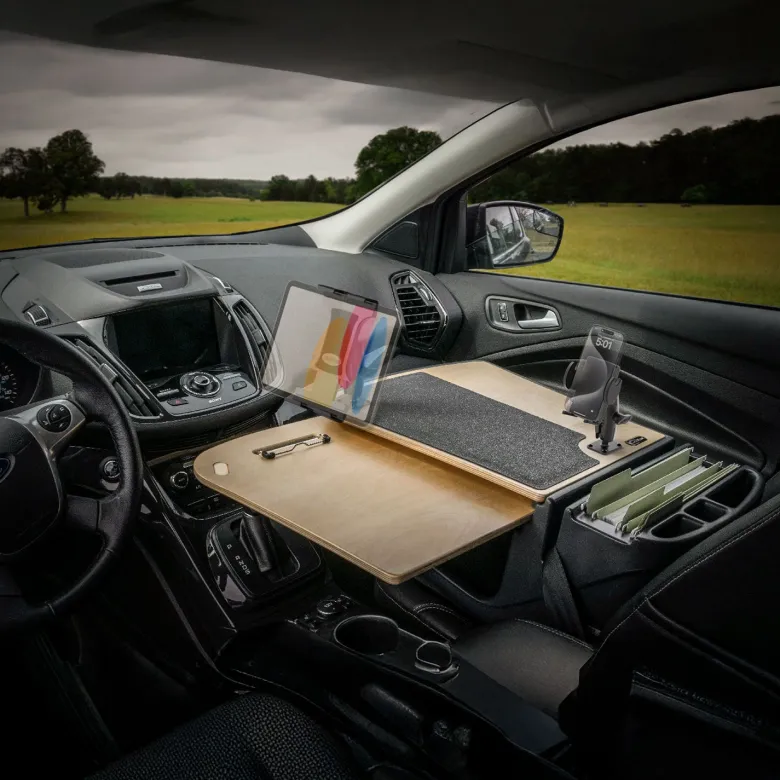 AutoExec GripMaster Car Desk with Mega Grip™ and Slim-Grip® Ultra Pro Drill-Base Mounts