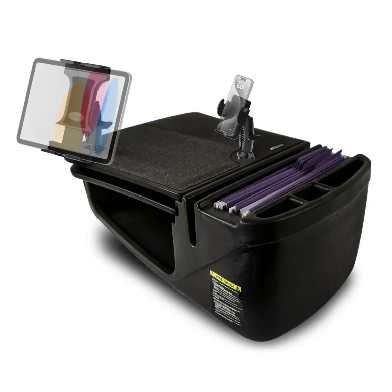 AutoExec GripMaster Car Desk with Mega Grip™ and Slim-Grip® Ultra Pro Drill-Base Mounts