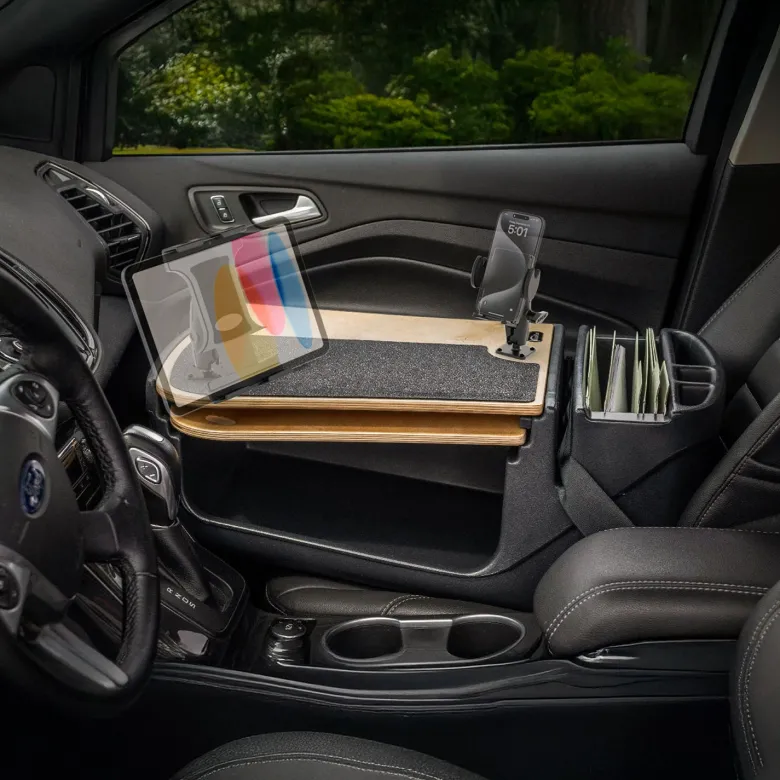 AutoExec GripMaster Car Desk with Mega Grip™ and Slim-Grip® Ultra Pro Drill-Base Mounts