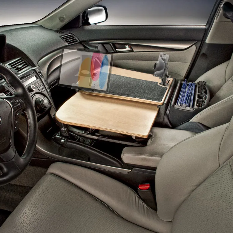 AutoExec GripMaster Car Desk with Mega Grip™ and Slim-Grip® Ultra Pro Drill-Base Mounts