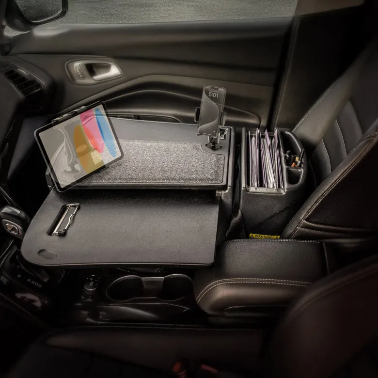 AutoExec GripMaster Car Desk with Mega Grip™ and Slim-Grip® Ultra Pro Drill-Base Mounts