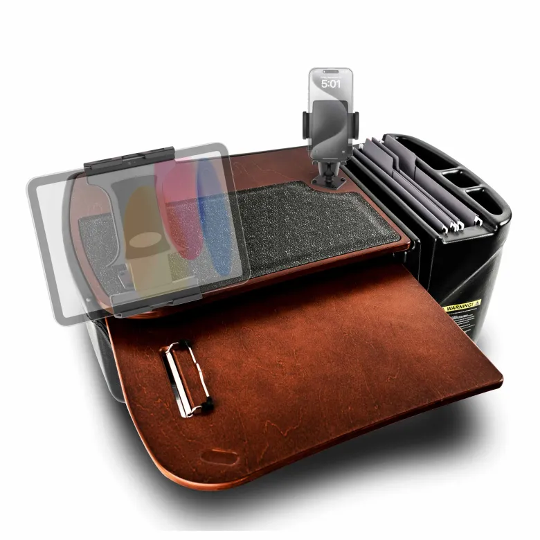 AutoExec GripMaster Car Desk with Mega Grip™ and Slim-Grip® Ultra Pro Drill-Base Mounts