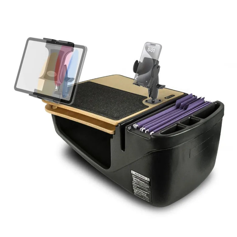 AutoExec GripMaster Car Desk with Mega Grip™ and Slim-Grip® Ultra Pro Drill-Base Mounts