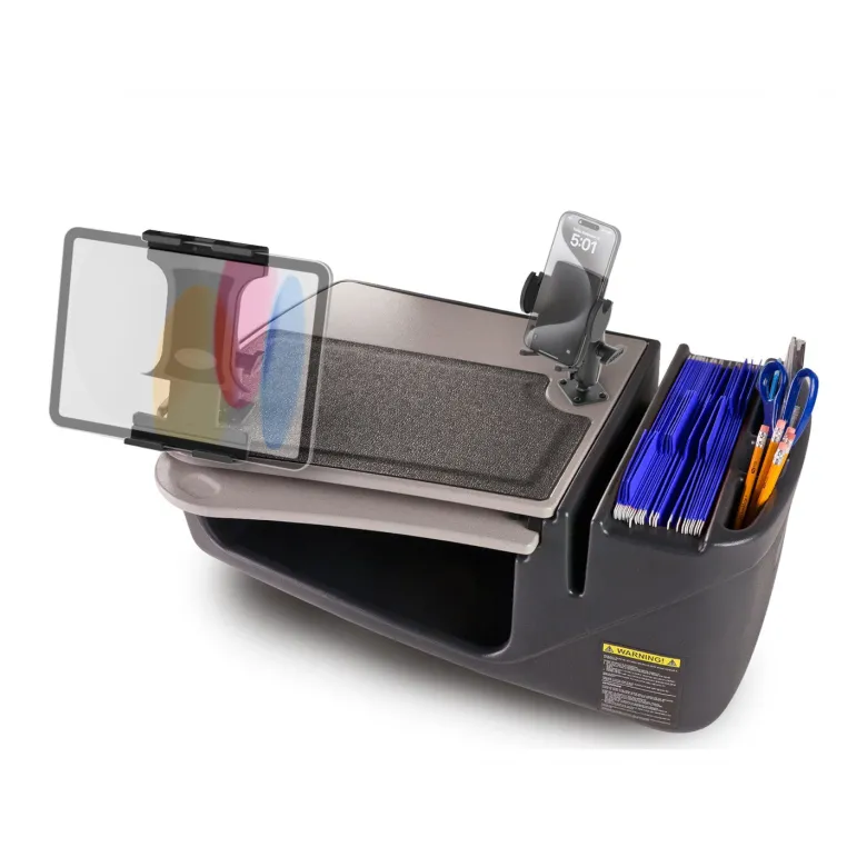 AutoExec GripMaster Car Desk with Mega Grip™ and Slim-Grip® Ultra Pro Drill-Base Mounts