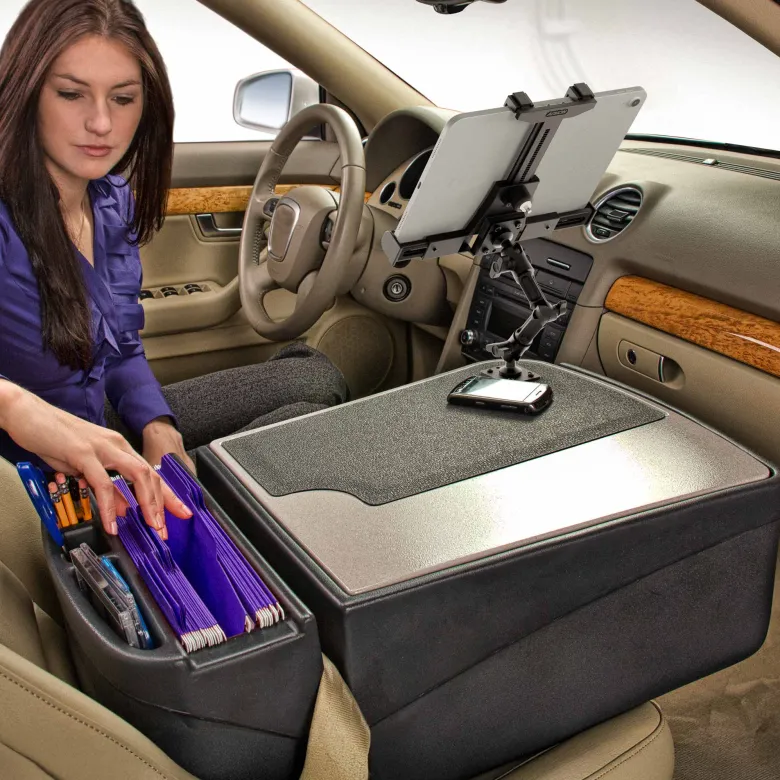 AutoExec GripMaster Efficiency Car Desk LockVise® Locking Tablet Holder and Multi-Angle Mount