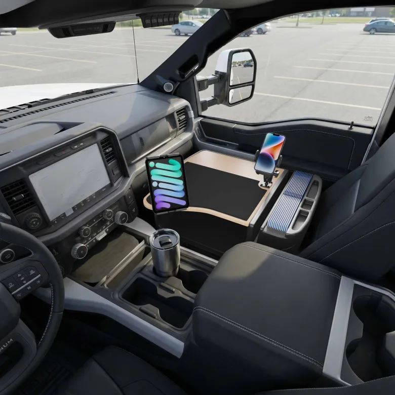 AutoExec GripMaster Efficiency Car Desk with Mega Grip™ and Slim-Grip® Ultra Pro Drill-Base Mounts