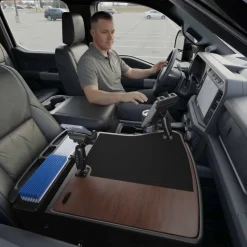 AutoExec GripMaster Efficiency Car Desk with Mega Grip™ and Slim-Grip® Ultra Pro Drill-Base Mounts