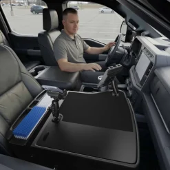 AutoExec GripMaster Efficiency Car Desk with Mega Grip™ and Slim-Grip® Ultra Pro Drill-Base Mounts