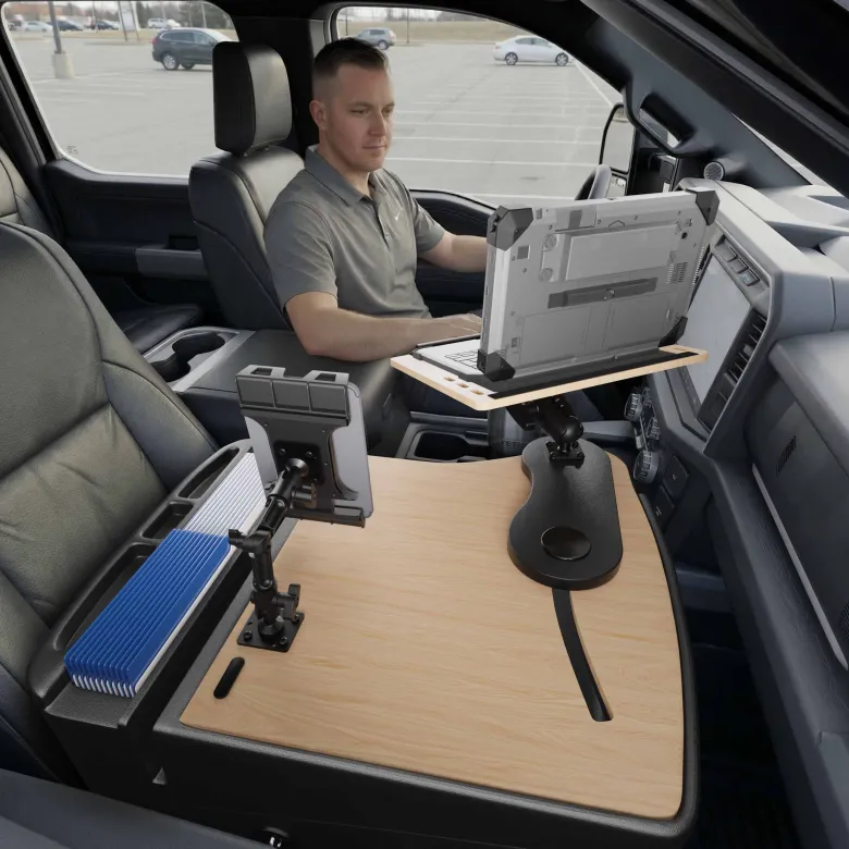 AutoExec Reach Front Seat Car Desk with Slim-Grip® Ultra Pro Multi-Angle Mount