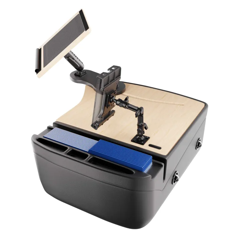 AutoExec Reach Front Seat Car Desk with Slim-Grip® Ultra Pro Multi-Angle Mount