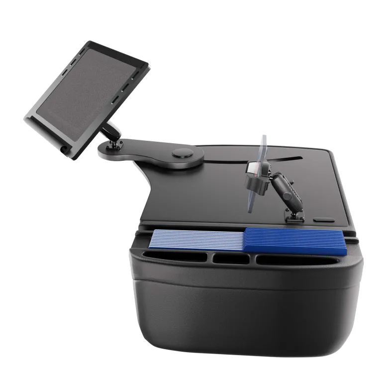 AutoExec Reach Front Seat Car Desk with RoadVise® Ultra Pro Drill-Base Mount