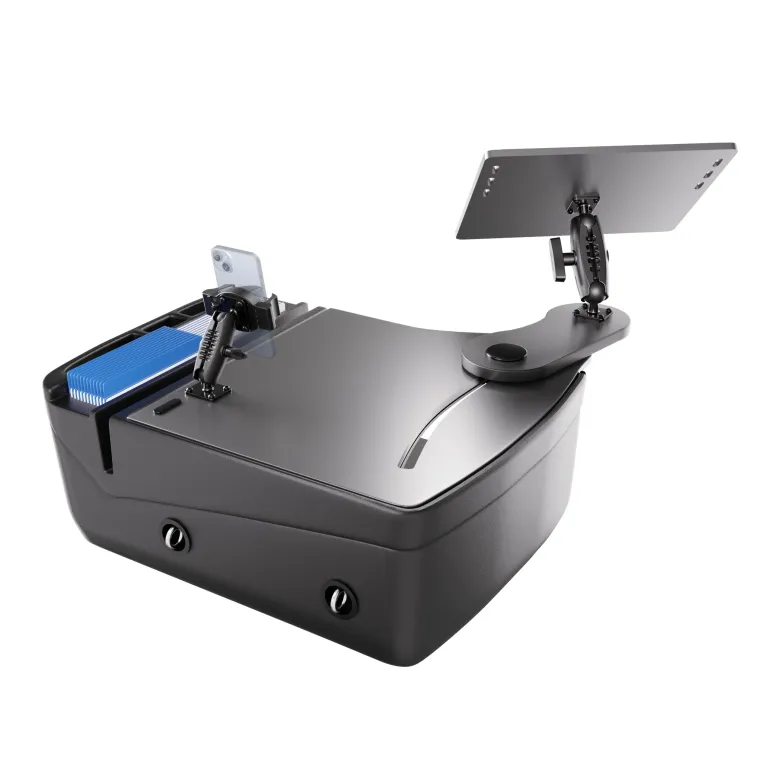 AutoExec Reach Front Seat Car Desk with RoadVise® Ultra Pro Drill-Base Mount