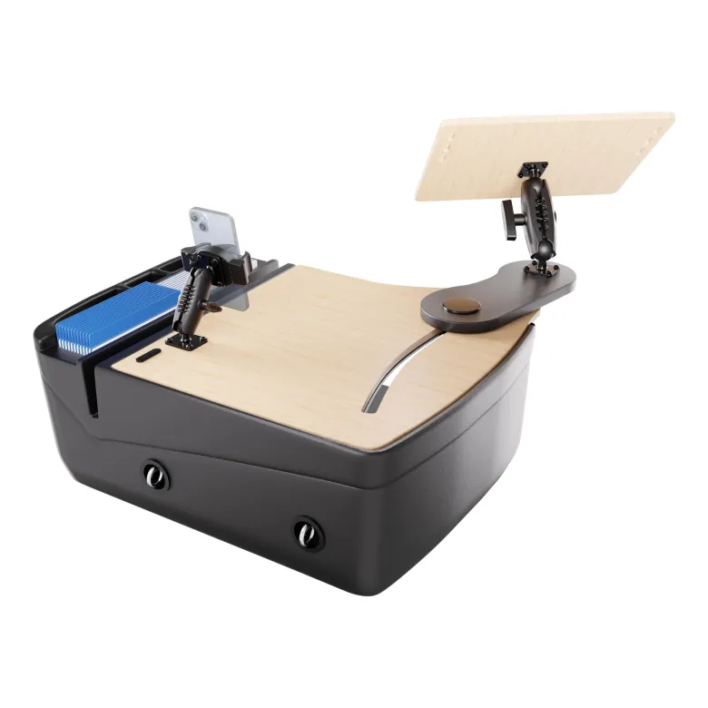 AutoExec Reach Front Seat Car Desk with RoadVise® Ultra Pro Drill-Base Mount
