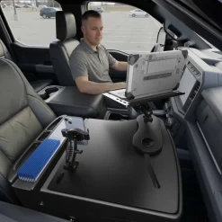 AutoExec Reach Front Seat Car Desk with RoadVise® Ultra Pro Drill-Base Mount