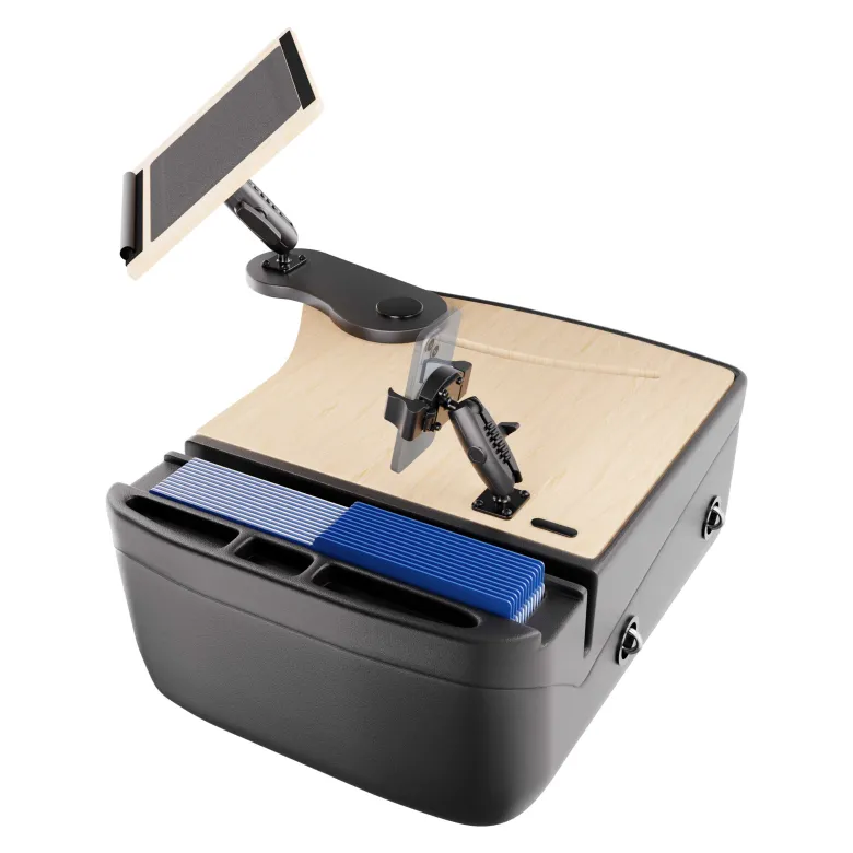 AutoExec Reach Front Seat Car Desk with RoadVise® Ultra Pro Drill-Base Mount
