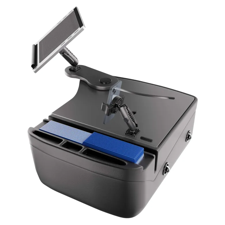 AutoExec Reach Front Seat Car Desk with RoadVise® Ultra Pro Drill-Base Mount