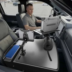 AutoExec Reach Front Seat Car Desk with LockVise™ Locking Tablet Multi-Angle Mount