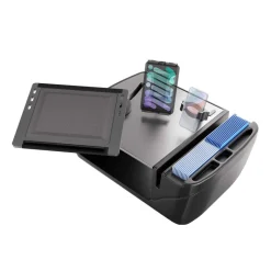 AutoExec Reach Front Seat Car Desk with Slim-Grip® Ultra Pro and RoadVise® Ultra Pro Drill-Base Mount