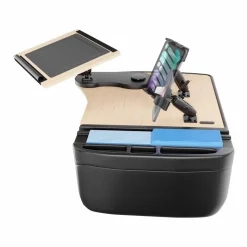 AutoExec Reach Front Seat Car Desk with Slim-Grip® Ultra Pro and RoadVise® Ultra Pro Drill-Base Mount