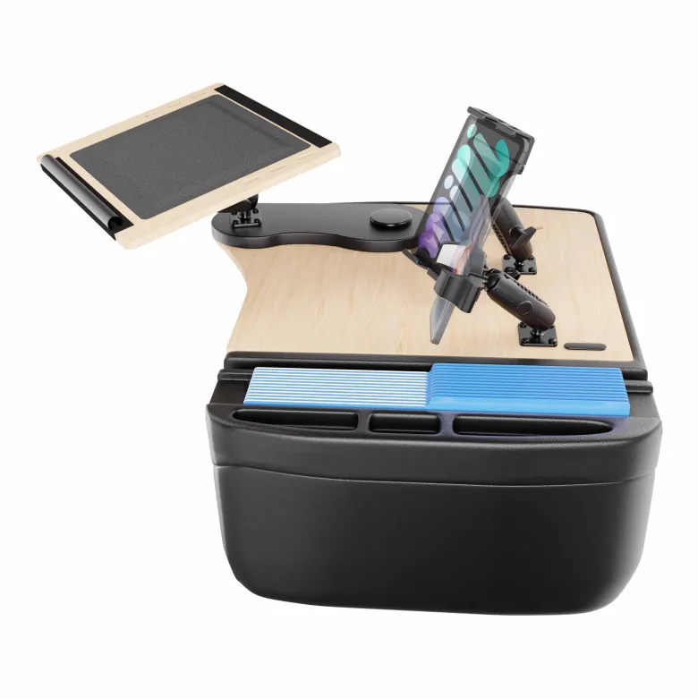 AutoExec Reach Front Seat Car Desk with Slim-Grip® Ultra Pro and RoadVise® Ultra Pro Drill-Base Mount