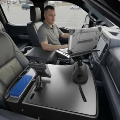 AutoExec Reach Front Seat Car Desk with Slim-Grip® Ultra Pro Drill-Base Mount