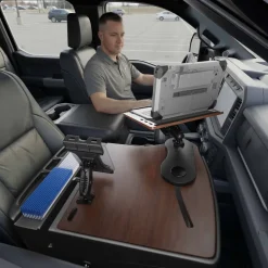 AutoExec Reach Front Seat Car Desk with Slim-Grip® Ultra Pro Drill-Base Mount