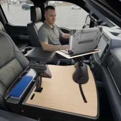 AutoExec Reach Front Seat Car Desk with Slim-Grip® Ultra Pro Drill-Base Mount