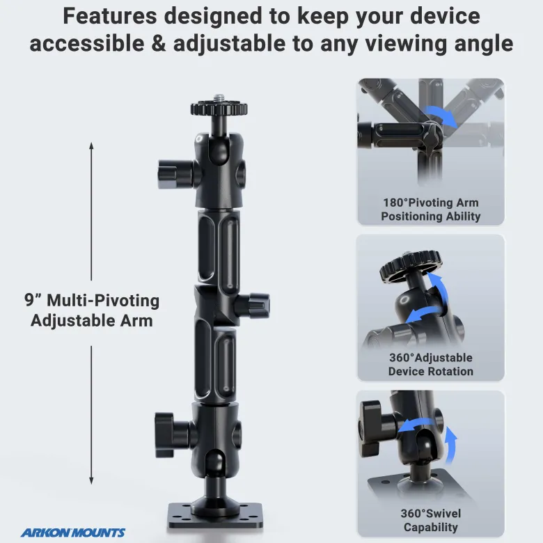 Camera Wall Mount with Multi-Angle Arm for Security Camcorders & Cameras