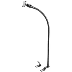 Car or Truck Seat Rail Mounting Pedestal with Gooseneck and 4-Hole AMPS Head