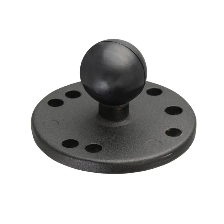 Circular Metal Base Adapter with Rubber 25mm (1 inch) Ball