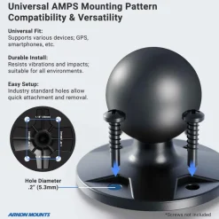 Circular 38mm (1.5 inch) Ball to 4-Hole AMPS Adapter