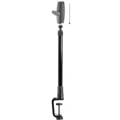 Clamp and Extendable 17-29 inch Pole with 25mm (1 inch) Ball