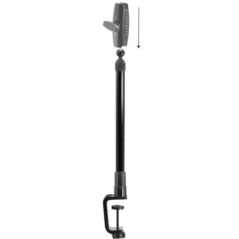 Clamp and Extendable 17-29 inch Pole with 25mm (1 inch) Ball
