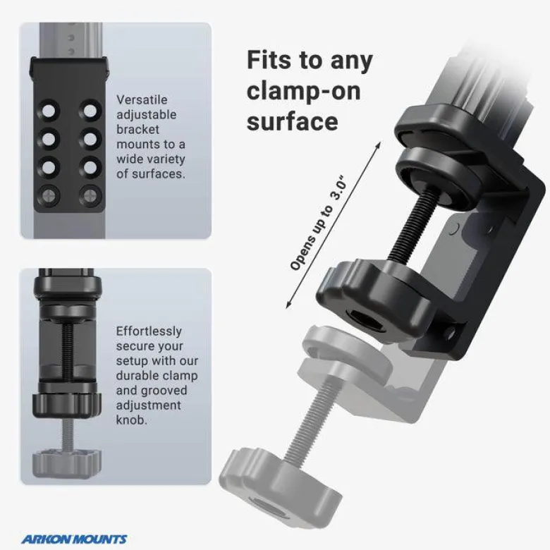 Clamp Mounting Pedestal with Adjustable 4" Arm