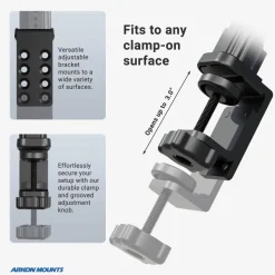 Clamp Mounting Pedestal with 12" Gooseneck - Dual-T Compatible