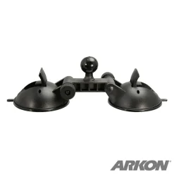 Double 80mm Windshield Suction Pedestal with 25mm Ball