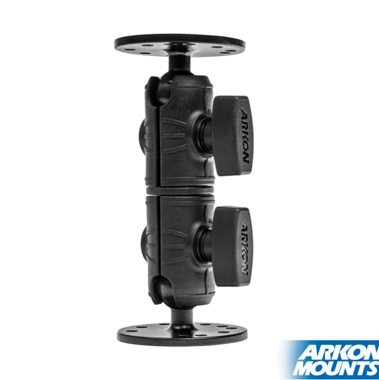Double Socket Swivel Arm with Circular Mount Plates