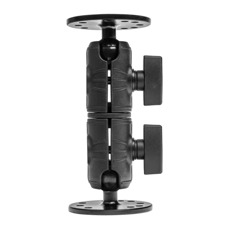 Double Socket Swivel Arm with Circular Mount Plates