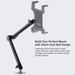 Dual 20mm Ball Socket Adjustable Pivot Arm