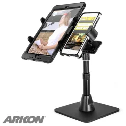 Dual Slim-Grip® Tablet Holder and RoadVise® Phone Holder with Desk Stand Mount for Side-by-Side Streaming
