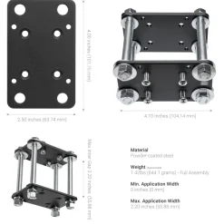 Forklift Front Guard AMPS Mount with 7.25" Metal Shaft