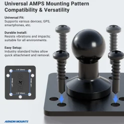 Heavy-Duty Headrest Mount with 10 inch Arm - 4-Hole AMPS Compatible