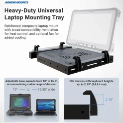 Heavy-Duty Laptop Holder with Optional Cooling Fan