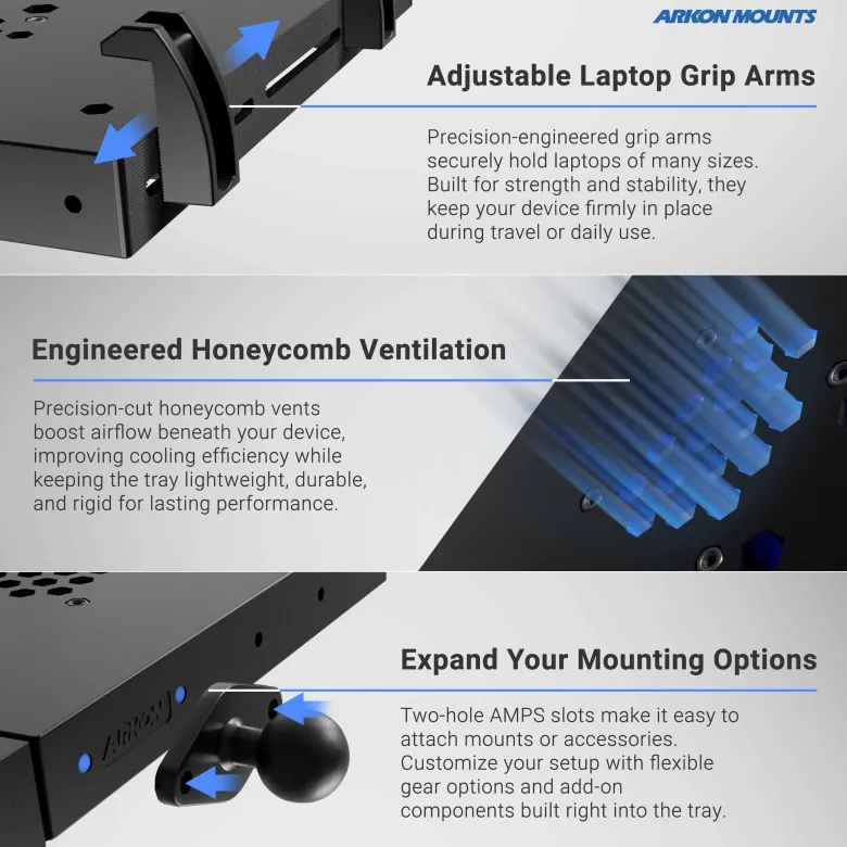 Heavy-Duty Laptop Holder with Optional Cooling Fan
