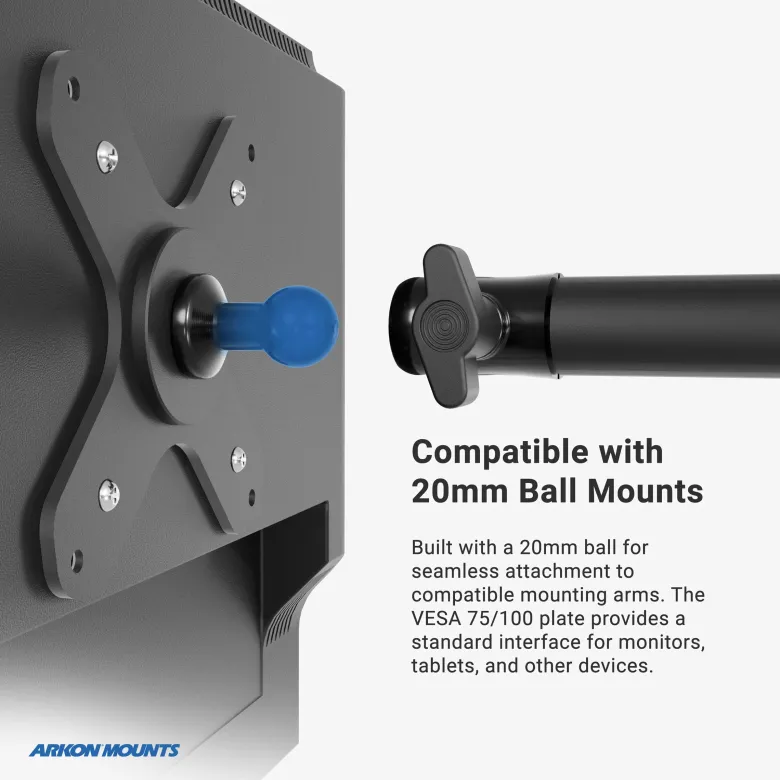 Heavy-Duty Multi-Angle Drill-Base Mounting Pedestal for VESA 75/VESA 100 Compatible Devices