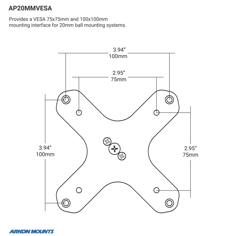 Heavy-Duty Multi-Angle Drill-Base Mounting Pedestal for VESA 75/VESA 100 Compatible Devices