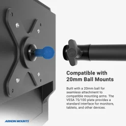 Heavy-Duty Multi-Angle Drill-Base Mounting Pedestal for VESA 75/VESA 100 Compatible Devices